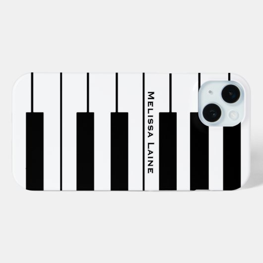 zwart-wit pianokaart Case-Mate iPhone case (Achterkant (horizontaal))