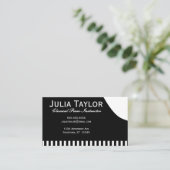 Zwart-wit pianoleraar Musicus Visitekaartje (Staand voorkant)