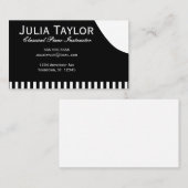 Zwart-wit pianoleraar Musicus Visitekaartje (Voorkant / Achterkant)