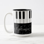 Zwart-wit pianomuziek 2 tweekleurige koffiemok (Links)