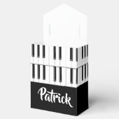Zwart-wit pianopatroon bedankdoosjes (Geopend)
