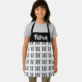 Zwart-wit pianopatroon schort (Insitu)