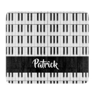 Zwart-wit pianopatroon snijplank