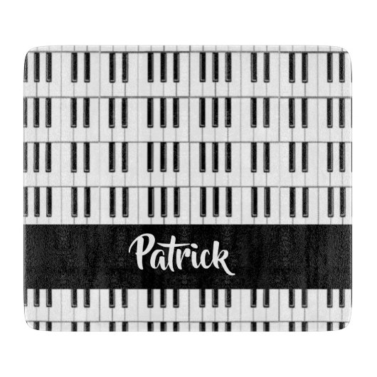 Zwart-wit pianopatroon snijplank (Voorkant)