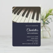 Zwart-wit-pianotoetsen Foto Verjaardag Kaart (Staand voorkant)