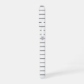 Zwart-wit pianotoetsen monogram iPhone 16 hoesje (Linkerkant)