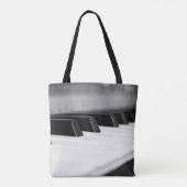 Zwart-wit pianotoetsen op een toetsenbord tote bag (Achterkant)