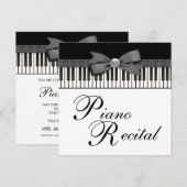 Zwart-wit pianotoetsen Overweging Uitnodiging (Voorkant / Achterkant)