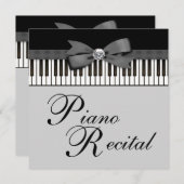 Zwart-wit pianotoetsen Overweging Uitnodiging (Voorkant / Achterkant)