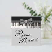 Zwart-wit pianotoetsen Overweging Uitnodiging (Staand voorkant)