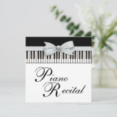 Zwart-wit pianotoetsen Overweging Uitnodiging (Staand voorkant)