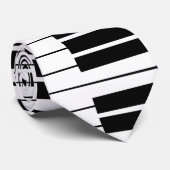 Zwart-wit pianotoetsen stropdas voor pianist (Opgerold)