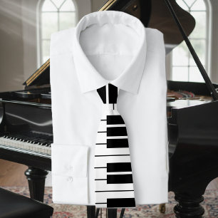 Zwart-wit pianotoetsen stropdas voor pianist