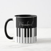 Zwart-wit pianotoetsenbord Monogram Mok (Links)