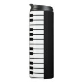 Zwart-wit pianotoetsenbord Monogram Thermosbeker (Geroteerd rechts)