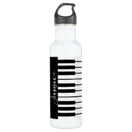 Zwart-wit pianotoetsenbord Monogram Waterfles