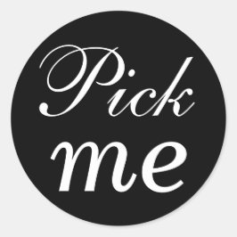 Zwart-wit Pick Me Sticker