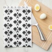 Zwart-wit | Pickleball Paddles Theedoek (Quarter Fold)