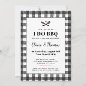Zwart-wit picknick geruit kleed I Do BBQ Kaart (Voorkant)