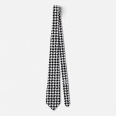 Zwart Wit Pied de Poule Houndstooth Stropdas (Voorkant)