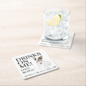 Zwart Wit Pied Frenchie Franse Bulldog Wedding Kartonnen Onderzetters (Insitu)