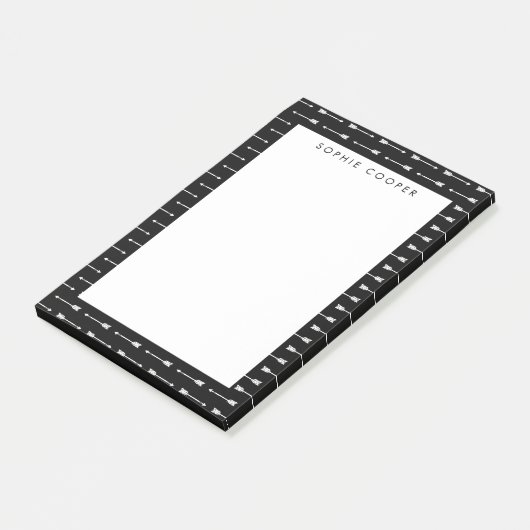 Zwart-wit pijlpatroon Aangepaste notities Post-it® Notes (Schuin)