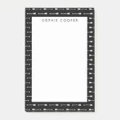 Zwart-wit pijlpatroon Aangepaste notities Post-it® Notes (Voorkant)