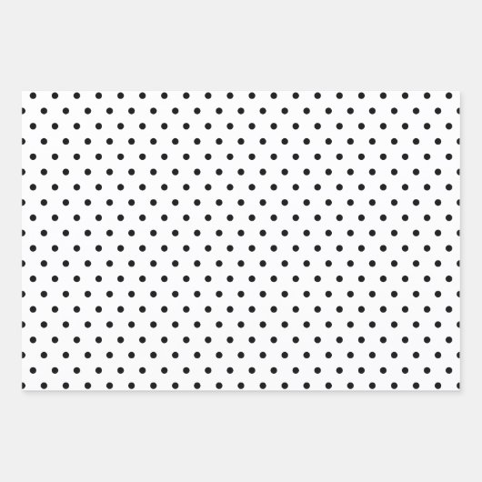 Zwart-wit pin Stippen Inpakpapier Vel (Voorkant 3)