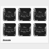 Zwart-wit Pine Tree Forest Candle Label (Vel)