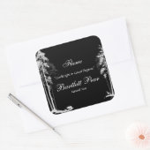 Zwart-wit Pine Tree Forest Candle Label (Envelop)