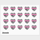 Zwart, Wit, PiNk Damask Liefde Sticker (Vel)