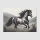 Zwart-Wit Pinto Paard Decoupage Tissuepapier (Voorkant)