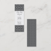 Zwart Wit Pinwheel Damask Gepersonaliseerd Mini Visitekaartje (Voorkant / Achterkant)
