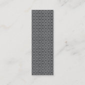 Zwart Wit Pinwheel Damask Gepersonaliseerd Mini Visitekaartje (Achterkant)