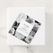 Zwart & Wit Pioenrozen Waterverf Bloemenbruiloft Bedankjes Labels (In situ)