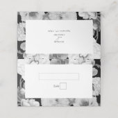 Zwart & Wit Pioenrozen Waterverf Bloemenbruiloft Plaatskaartje (Buitenkant ongevouwen)