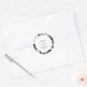 Zwart & Wit Pioenrozen Waterverf Bloemenbruiloft Ronde Sticker (Envelop)