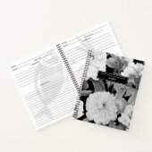 Zwart & Wit Pioenrozen Waterverf Bloemenrecept Notitieboek (Binnen)