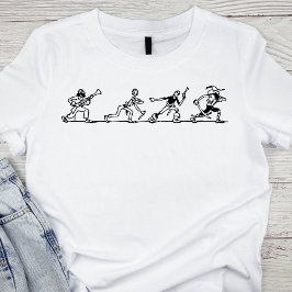 zwart-wit piratengroep Illustratie T-shirt