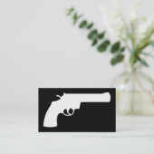 zwart-wit pistool visitekaartje (Staand voorkant)