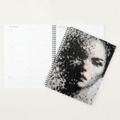 Zwart-wit pixel art gezicht planner (Display)