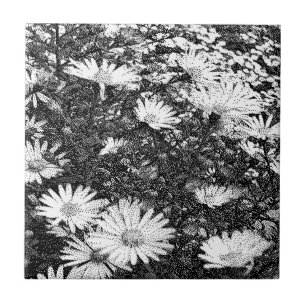 zwart-wit pixelkunst tegeltje