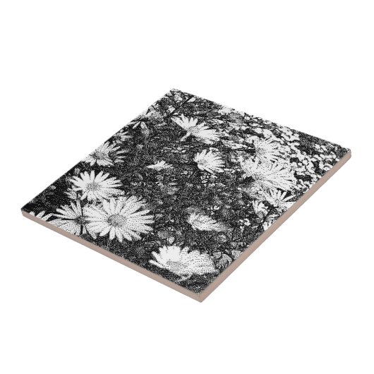 zwart-wit pixelkunst tegeltje (Zijkant)