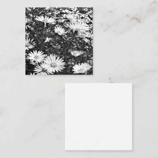 zwart-wit pixelkunst  vierkante visitekaartje (Voorkant / Achterkant)