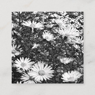 zwart-wit pixelkunst  vierkante visitekaartje