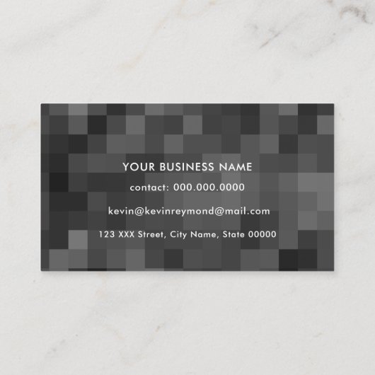 Zwart-wit pixels professionele technologie visitekaartje (Achterkant)