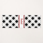 Zwart-wit plaid, gepersonaliseerd yogamat (Voorkant (horizontaal))