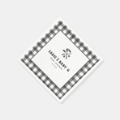 Zwart Wit Plaid Gingham Baby Q Baby shower Servet (Hoek)