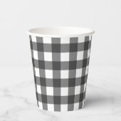 Zwart-wit Plaid Gingham Papieren Bekers (Achterkant)