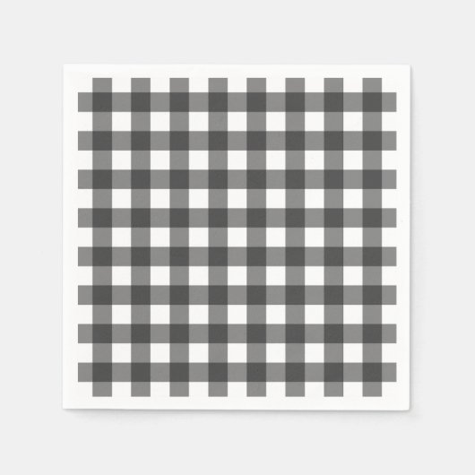 Zwart-wit Plaid Gingham Servet (Voorkant)